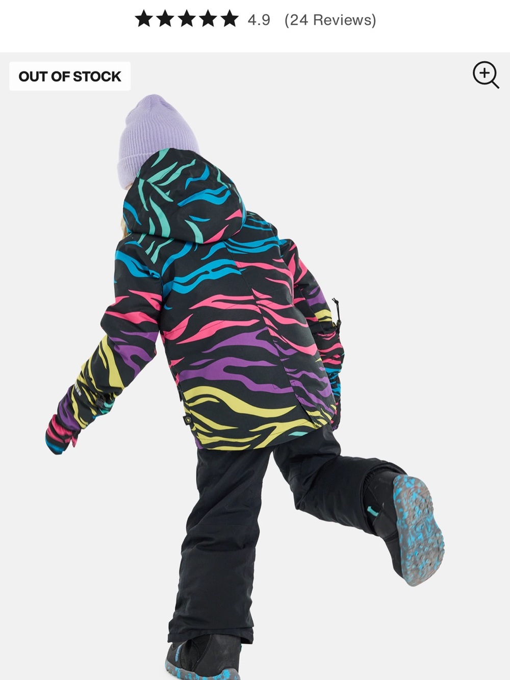 Burton Multicolor Safari Zebra Print 2L Jacket Toddlers 4T Gently Used 🐾🐾 - Picture 2 of 4